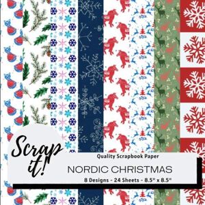 Scrap It! Nordic Christmas Scrapbook Paper Pad Multicoloured 8.5" x 8.5" 8 Designs 24 Pages: Versatile craft paper perfect for Scrap Books, ... Origami, Decoupage, Collages and more! Scrap It! Nordic Christmas Scrapbook Paper Pad Multicoloured 8.5" x 8.5" 8 Designs 24 Pages: Versatile craft paper perfect for Scrap Books, ... Origami, Decoupage, Collages and more!
