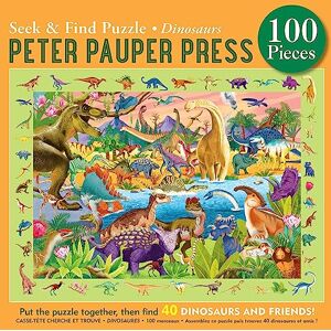 Peter Pauper Press Dinosaurs Seek & Find 100-Piece Jigsaw Puzzle Peter Pauper Press Dinosaurs Seek & Find 100-Piece Jigsaw Puzzle