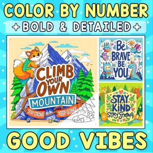 Clarke, Emily Color By Number Bold & Detailed Good Vibes: A Motivational Coloring Journey of Joy, Positivity & Inspiration for Relaxation Clarke, Emily Color By Number Bold & Detailed Good Vibes: A Motivational Coloring Journey of Joy, Positivity & Inspiration for Relaxation