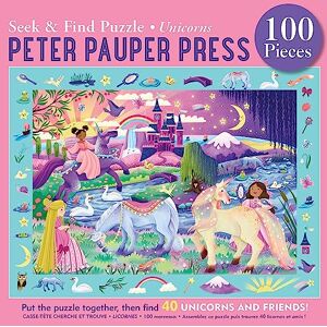 Mona Meslier Menuau Unicorns Seek & Find 100-Piece Jigsaw Puzzle Mona Meslier Menuau Unicorns Seek & Find 100-Piece Jigsaw Puzzle