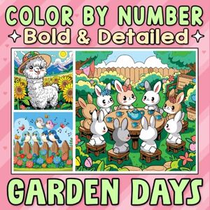Clarke, Emily Color By Number Bold & Detailed Garden Days: A Cute and Cozy Coloring Book of Flowers, Plants, and Animals to Brighten Your Day with Relaxing Fun Clarke, Emily Color By Number Bold & Detailed Garden Days: A Cute and Cozy Coloring Book of Flowers, Plants, and Animals to Brighten Your Day with Relaxing Fun