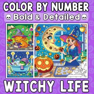Clarke, Emily Color By Number Bold & Detailed Witchy Life: A Spooky-Cute Coloring Adventure of Magical Moments and Cozy Spells Clarke, Emily Color By Number Bold & Detailed Witchy Life: A Spooky-Cute Coloring Adventure of Magical Moments and Cozy Spells