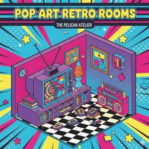 Atelier, The Pelican Pop Art Retro Rooms: 80s and 90s Interiors Coloring Book: 60 Nostalgic Scenes of Lava Lamps, VHS Tapes, Game Consoles, and Neon Vibes (Inward Journeys Coloring Books for Mindful Exploration) Atelier, The Pelican Pop Art Retro Rooms: 80s and 90s Interiors Coloring Book: 60 Nostalgic Scenes of Lava Lamps, VHS Tapes, Game Consoles, and Neon Vibes (Inward Journeys Coloring Books for Mindful Exploration)