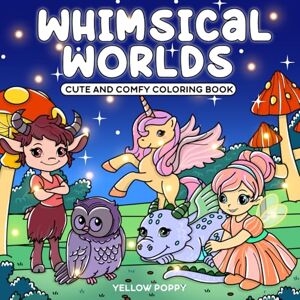 Poppy, Yellow Whimsical Worlds: Cute and Comfy Fantasy Coloring Book for Adults and Teens. 55 Simple & Big Designs for Relaxation Featuring Mystical Fairy Homes, Enchanted Forests, Magical Creatures and Many More Poppy, Yellow Whimsical Worlds: Cute and Comfy Fantasy Coloring Book for Adults and Teens. 55 Simple & Big Designs for Relaxation Featuring Mystical Fairy Homes, Enchanted Forests, Magical Creatures and Many More