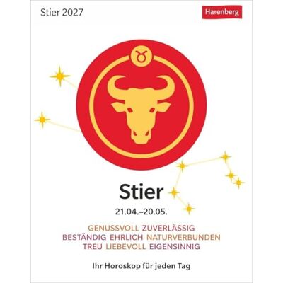 Satorius, Robert Stier Sternzeichenkalender 2027 Tagesabreißkalender Ihr Horoskop für jeden Tag: Tischkalender 2027 mit täglichem Horoskop. Kleiner Kalender mit täglichem Blick in die Sterne Satorius, Robert Stier Sternzeichenkalender 2027 Tagesabreißkalender Ihr Horoskop für jeden Tag: Tischkalender 2027 mit täglichem Horoskop. Kleiner Kalender mit täglichem Blick in die Sterne