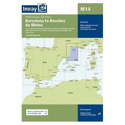 Imray Chart M14: Barcelona to Bouches du Rhône (M Chart Series) Imray Chart M14: Barcelona to Bouches du Rhône (M Chart Series)