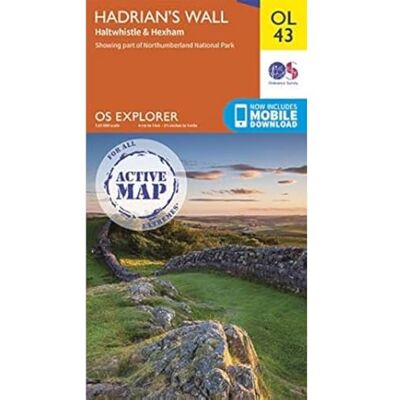 Ordnance Survey Hadrian’s Wall Map Weatherproof Haltwhistle & Hexham OS Explorer Active Map OL43 England Walks Hiking Maps Adventure Ordnance Survey Hadrian’s Wall Map Weatherproof Haltwhistle & Hexham OS Explorer Active Map OL43 England Walks Hiking Maps Adventure