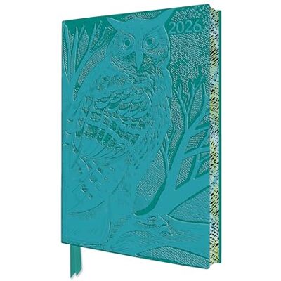 Angela Harding: Long Eared Owl 2026 Artisan Art Vegan Leather Diary Planner Page to View with Notes Angela Harding: Long Eared Owl 2026 Artisan Art Vegan Leather Diary Planner Page to View with Notes
