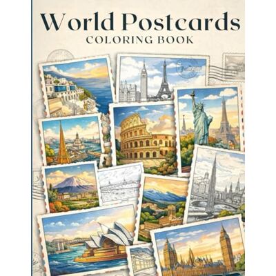 Avila, C. World Postcards Coloring Book Detailed Travel Landmarks & Scenic Destinations A Digital Download: A Global Adventure in Every Page Avila, C. World Postcards Coloring Book Detailed Travel Landmarks & Scenic Destinations A Digital Download: A Global Adventure in Every Page