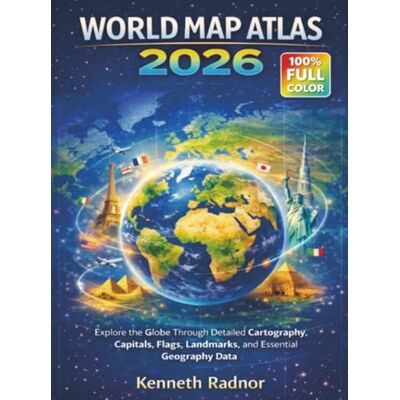 Kenneth Radnor WORLD MAP ATLAS 2026: Explore the Globe Through Detailed Cartography, Capitals, Flags, Landmarks, and Essential Geography Data Kenneth Radnor WORLD MAP ATLAS 2026: Explore the Globe Through Detailed Cartography, Capitals, Flags, Landmarks, and Essential Geography Data