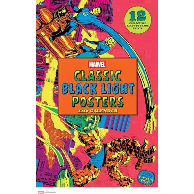 Marvel Entertainment Marvel Classic Black Light 2026 Poster Calendar with 12 Frameable Prints Marvel Entertainment Marvel Classic Black Light 2026 Poster Calendar with 12 Frameable Prints
