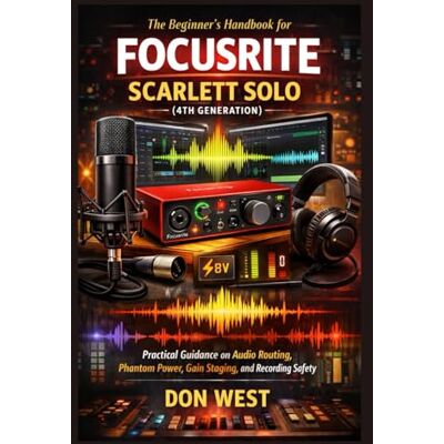West, Don The beginner’s handbook for Focusrite Scarlett Solo (4th generation): Practical guidance on audio routing, phantom power, gain staging, and recording safety (Digital Product) West, Don The beginner’s handbook for Focusrite Scarlett Solo (4th generation): Practical guidance on audio routing, phantom power, gain staging, and recording safety (Digital Product)