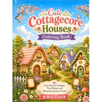 Khan, Moin Cute Cottagecore Houses Coloring Book: Cozy Kawaii Cottages, Tiny Homes, Garden Houses, Fairy-Tale Cabins and Relaxing Country Scenes for Kids, Teens and Adults Khan, Moin Cute Cottagecore Houses Coloring Book: Cozy Kawaii Cottages, Tiny Homes, Garden Houses, Fairy-Tale Cabins and Relaxing Country Scenes for Kids, Teens and Adults