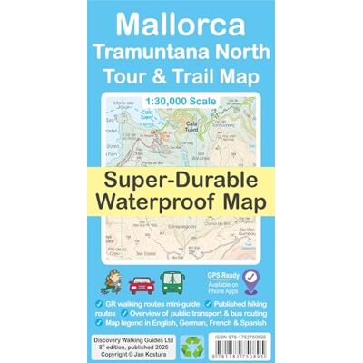 Jan Kostura Mallorca Tramuntana North Tour & Trail Map Jan Kostura Mallorca Tramuntana North Tour & Trail Map