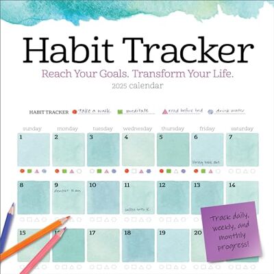 Calendars, Workman Habit Tracker Wall Calendar 2025: Reach Your Goals―Transform Your Life Calendars, Workman Habit Tracker Wall Calendar 2025: Reach Your Goals―Transform Your Life