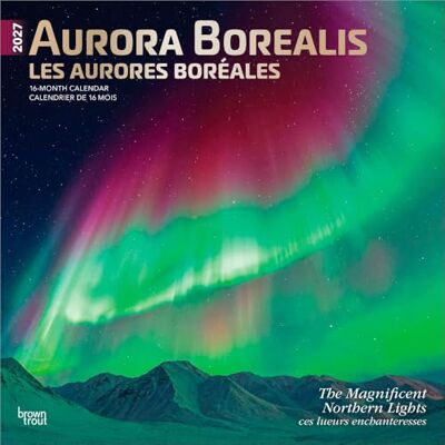 Browntrout Aurora Borealis 2027 12 X 24 Inch (Hanging) Monthly Square Wall Calendar Foil Stamped Cover English/French Bilingual Plastic-Free Browntrout Aurora Borealis 2027 12 X 24 Inch (Hanging) Monthly Square Wall Calendar Foil Stamped Cover English/French Bilingual Plastic-Free