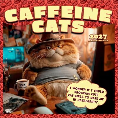 Browntrout Caffeine Cats 2027 12 X 24 Inch (Hanging) Monthly Square Wall Calendar Plastic-Free Animal Crankers Browntrout Caffeine Cats 2027 12 X 24 Inch (Hanging) Monthly Square Wall Calendar Plastic-Free Animal Crankers
