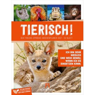 Ackermann Kunstverlag GmbH Tierisch Sprüchekalender Wochenplaner 2027: Humorvoller Tier-Wochenkalender im Hochformat (25x33 cm) Mit lustigen Sprüchen und Rätseln Ackermann Kunstverlag GmbH Tierisch Sprüchekalender Wochenplaner 2027: Humorvoller Tier-Wochenkalender im Hochformat (25x33 cm) Mit lustigen Sprüchen und Rätseln
