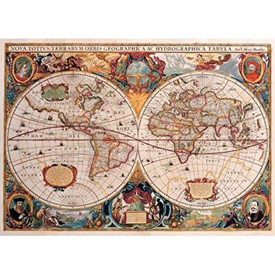 Old World Map 1000 Piece Jigsaw Puzzle, Brown Old World Map 1000 Piece Jigsaw Puzzle, Brown
