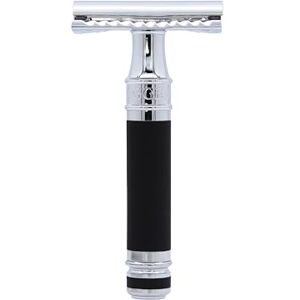 Edwin Jagger DES86RCBLAMZ Short Handled Classic Double Edge Manual Eco-Friendly and Reusable Safety Razor for Men and Women for Shaving cream or Soap Fits All DE Razor Blades (Black Rubber Coated) Edwin Jagger DES86RCBLAMZ Short Handled Classic Double Edge Manual Eco-Friendly and Reusable Safety Razor for Men and Women for Shaving cream or Soap Fits All DE Razor Blades (Black Rubber Coated)