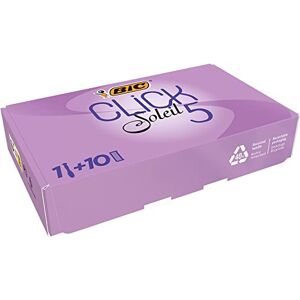 BIC Click 5 Soleil Refillable Women's Razor, 40% Recycled Plastic Handle with Rubber Grip, 10 x 3-Blade Refills, Lubricating Strip Bundle of 1+10, Purple BIC Click 5 Soleil Refillable Women's Razor, 40% Recycled Plastic Handle with Rubber Grip, 10 x 3-Blade Refills, Lubricating Strip Bundle of 1+10, Purple