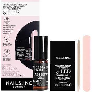 Nails Inc Nails.INC GelLED Prep and Seal Gel Nails Refill Kit, Beginner Friendly, Long Lasting Salon Grade Manicure, Gel Nail Primer, 2-in-1 Top Coat, & Base Coat, Nail Filer, Nail Buffer, 4 Piece Set Nails Inc Nails.INC GelLED Prep and Seal Gel Nails Refill Kit, Beginner Friendly, Long Lasting Salon Grade Manicure, Gel Nail Primer, 2-in-1 Top Coat, & Base Coat, Nail Filer, Nail Buffer, 4 Piece Set