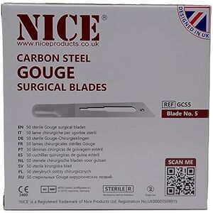 NICE 50 x No.5 Gouge Sterile Carbon Steel Blades GCS5 for Manicure and Pedicure NICE 50 x No.5 Gouge Sterile Carbon Steel Blades GCS5 for Manicure and Pedicure