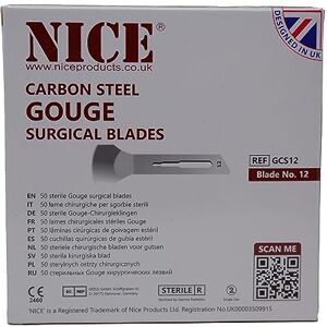 NICE 50 x No.12 Gouge Sterile Carbon Steel Blades GCS12 for Manicure and Pedicure NICE 50 x No.12 Gouge Sterile Carbon Steel Blades GCS12 for Manicure and Pedicure