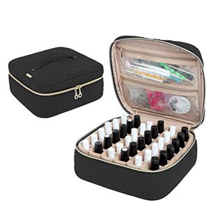 Yarwo Nail Polish Organiser Case, Nail Varnish Storage for 36 Bottles (15ml/0.5 fl.oz), Nail Polish Storage Bag for Nail Varnish, Nail Polish Carrying Case for Nail Art Accessories, Black