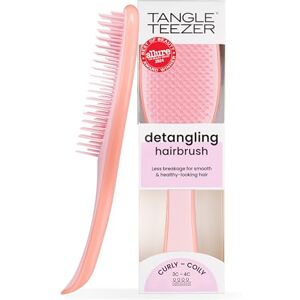 Tangle Teezer Naturally Curly Ultimate Detangler Hairbrush for 3C-4C Curly Coily Hair Two-Tiered Teeth Define Curls & Reduce Frizz Mango & Pink Tangle Teezer Naturally Curly Ultimate Detangler Hairbrush for 3C-4C Curly Coily Hair Two-Tiered Teeth Define Curls & Reduce Frizz Mango & Pink