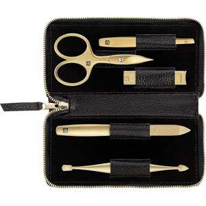 ZWILLING Manicure Set (5 piece, black genuine leather case, care for hands and feet, travel set, with nail scissors and nail clipper), Premium, Gold Edition ZWILLING Manicure Set (5 piece, black genuine leather case, care for hands and feet, travel set, with nail scissors and nail clipper), Premium, Gold Edition