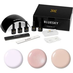 BLUESKY Gel Nail Polish Starter Kit Natural, Gel Nail Kit with 24W UV LED Lamp Nail Dryer, 3 x 10ml Gel Nail Polishes, Cleanser Wipes, Top and Base Coat, Nail File and Buffer BLUESKY Gel Nail Polish Starter Kit Natural, Gel Nail Kit with 24W UV LED Lamp Nail Dryer, 3 x 10ml Gel Nail Polishes, Cleanser Wipes, Top and Base Coat, Nail File and Buffer