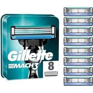 Gillette Mach3 Razor Blades Men, Pack of 8 Razor Blade Refills, Stronger Than Steel Blades, Enhanced Lubrastrip Gillette Mach3 Razor Blades Men, Pack of 8 Razor Blade Refills, Stronger Than Steel Blades, Enhanced Lubrastrip