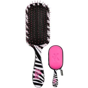 THE KNOT DR. Detangle Hair Brush Detangling Brush for Wet & Dry Hair Travel Essentials FLEXALITE™ Bristles, Reduce Breakage & Eliminate Knots Pro with Pink Headcase, Zebra Print THE KNOT DR. Detangle Hair Brush Detangling Brush for Wet & Dry Hair Travel Essentials FLEXALITE™ Bristles, Reduce Breakage & Eliminate Knots Pro with Pink Headcase, Zebra Print