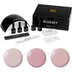 BLUESKY Gel Nail Polish Starter Kit Nudes, with 24W UV LED Lamp Dryer, 3 x 10ml Polishes, Cleanser Wipes, Top and Base Coat, File Buffer, 7 Piece Set, 0.9 kilograms, Pack of 1 BLUESKY Gel Nail Polish Starter Kit Nudes, with 24W UV LED Lamp Dryer, 3 x 10ml Polishes, Cleanser Wipes, Top and Base Coat, File Buffer, 7 Piece Set, 0.9 kilograms, Pack of 1