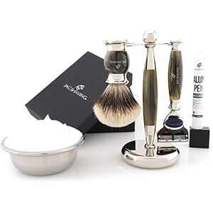 Jag Shaving Shaving Kit 5 Piece Shaving Set Jag's Lee Range 5 Edge Shaving Blade Shaving Razor Silvertip Badger Shaving Brush Elegant Shaving Stand Green Horn Imitation Jag Shaving Shaving Kit 5 Piece Shaving Set Jag's Lee Range 5 Edge Shaving Blade Shaving Razor Silvertip Badger Shaving Brush Elegant Shaving Stand Green Horn Imitation