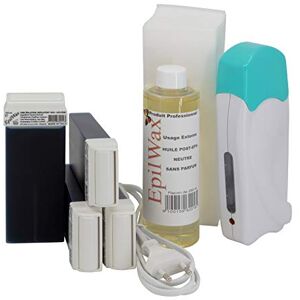 EpilWax Complete Hair Removal Waxing Kit With 4 Azulene Wax Roll-on Cartridges, Roll On Wax Heater, 100 Strips and Waxing Oil EpilWax Complete Hair Removal Waxing Kit With 4 Azulene Wax Roll-on Cartridges, Roll On Wax Heater, 100 Strips and Waxing Oil