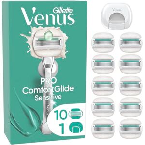 Gillette Pro ComfortGlide Sensitive Women’s Blades with a Touch of Aloe, 10 Refill Blades Cartridges, Blade Cover Gillette Pro ComfortGlide Sensitive Women’s Blades with a Touch of Aloe, 10 Refill Blades Cartridges, Blade Cover