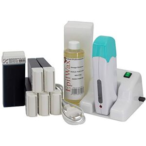 EpilWax Complete Hair Removal Waxing Kit with Modular Base Includes 6 Azulene Wax Roll-on Cartridges, Roll On Wax Heater, 100 Strips and Waxing Oil EpilWax Complete Hair Removal Waxing Kit with Modular Base Includes 6 Azulene Wax Roll-on Cartridges, Roll On Wax Heater, 100 Strips and Waxing Oil