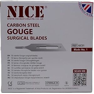 NICE 50 x No.1 Gouge Sterile Carbon Steel Blades GCS1 for Manicure and Pedicure NICE 50 x No.1 Gouge Sterile Carbon Steel Blades GCS1 for Manicure and Pedicure