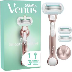 Gillette Pro Smooth Sensitive Women’s Razor for Sensitive Skin, 1 Refill Razor Cartridges, Reusable Metal Handle and Shower Holder Gillette Pro Smooth Sensitive Women’s Razor for Sensitive Skin, 1 Refill Razor Cartridges, Reusable Metal Handle and Shower Holder