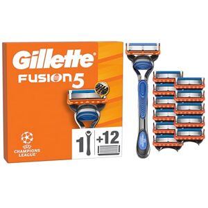 Gillette Fusion5 Razor and Refills for Men, 1 handle plus 12 Razor Blade Refills, with Lubrastrip for a Close Shave Gillette Fusion5 Razor and Refills for Men, 1 handle plus 12 Razor Blade Refills, with Lubrastrip for a Close Shave