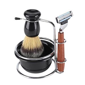 Brrnoo Beard Shaving Kit,4PCS Soap Bowl Shaving Holder Stainless Steel Shaving Brush Set for Shaving, Perfect for Gift to Husband or Father