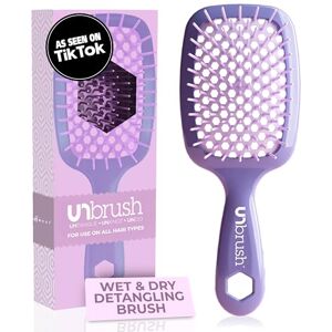 FHI Heat UNbrush Detangling Brush for Pain-Free Brushing on All Wet or Dry Hair Types — Durable DuoFlex Anti-Static Bristles, Lightweight Handle, Vented Hair Brush, Lavender Dark Purple FHI Heat UNbrush Detangling Brush for Pain-Free Brushing on All Wet or Dry Hair Types — Durable DuoFlex Anti-Static Bristles, Lightweight Handle, Vented Hair Brush, Lavender Dark Purple