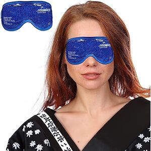 Relaxdays Eye Mask, Cold/Warm Compress, Ice Pack, 2X Set, Cooling Goggles, Allergies, Depuff, Migraine, Fastener, Blue, 9 x 25 x 2 cm Relaxdays Eye Mask, Cold/Warm Compress, Ice Pack, 2X Set, Cooling Goggles, Allergies, Depuff, Migraine, Fastener, Blue, 9 x 25 x 2 cm