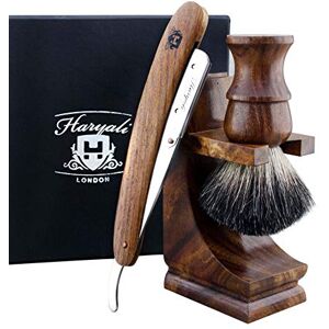 Haryali London Shaving Kit 3 Pc Wooden Shaving Kit – Professional Cut Throat Razor Kit Cut Throat Razor Badger Shaving Brush Shaving Stand from Wood Sustainable Gift Set Haryali London Shaving Kit 3 Pc Wooden Shaving Kit – Professional Cut Throat Razor Kit Cut Throat Razor Badger Shaving Brush Shaving Stand from Wood Sustainable Gift Set
