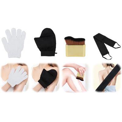 GodtKowty 3-in-1 Self Tanning Mitt and Brush Set Includes Tanning Mitt, Back Applicator, and Tanning Brush for Even Application For Body and Face Reusable Tanning Applicator for Streak-Free Results GodtKowty 3-in-1 Self Tanning Mitt and Brush Set Includes Tanning Mitt, Back Applicator, and Tanning Brush for Even Application For Body and Face Reusable Tanning Applicator for Streak-Free Results
