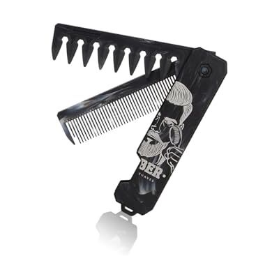 JSGHGDF Rustproof Stainless Steel Double Tooth Beard Comb Foldable for Storage and Smooth Styling Pocket Beard Brush JSGHGDF Rustproof Stainless Steel Double Tooth Beard Comb Foldable for Storage and Smooth Styling Pocket Beard Brush