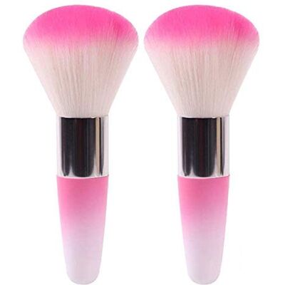 SACALA 2 Pieces Colorful Soft Brushes Powder Brush Nail Arts Dust Cleaner Brush For Makeup Or Nail Arts, Pink SACALA 2 Pieces Colorful Soft Brushes Powder Brush Nail Arts Dust Cleaner Brush For Makeup Or Nail Arts, Pink