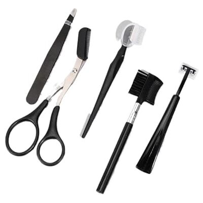 QIANCHAOJI Eyebrow Razor 5/12/16Pcs Eyebrow Grooming Set, Razor Comb Scissors Tweezers Clip, Complete Makeup Tools(5 Pcs) QIANCHAOJI Eyebrow Razor 5/12/16Pcs Eyebrow Grooming Set, Razor Comb Scissors Tweezers Clip, Complete Makeup Tools(5 Pcs)
